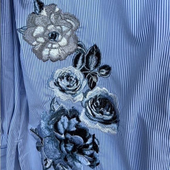 INC International Concepts Blue Button Down Shirt - Picture 5 of 8